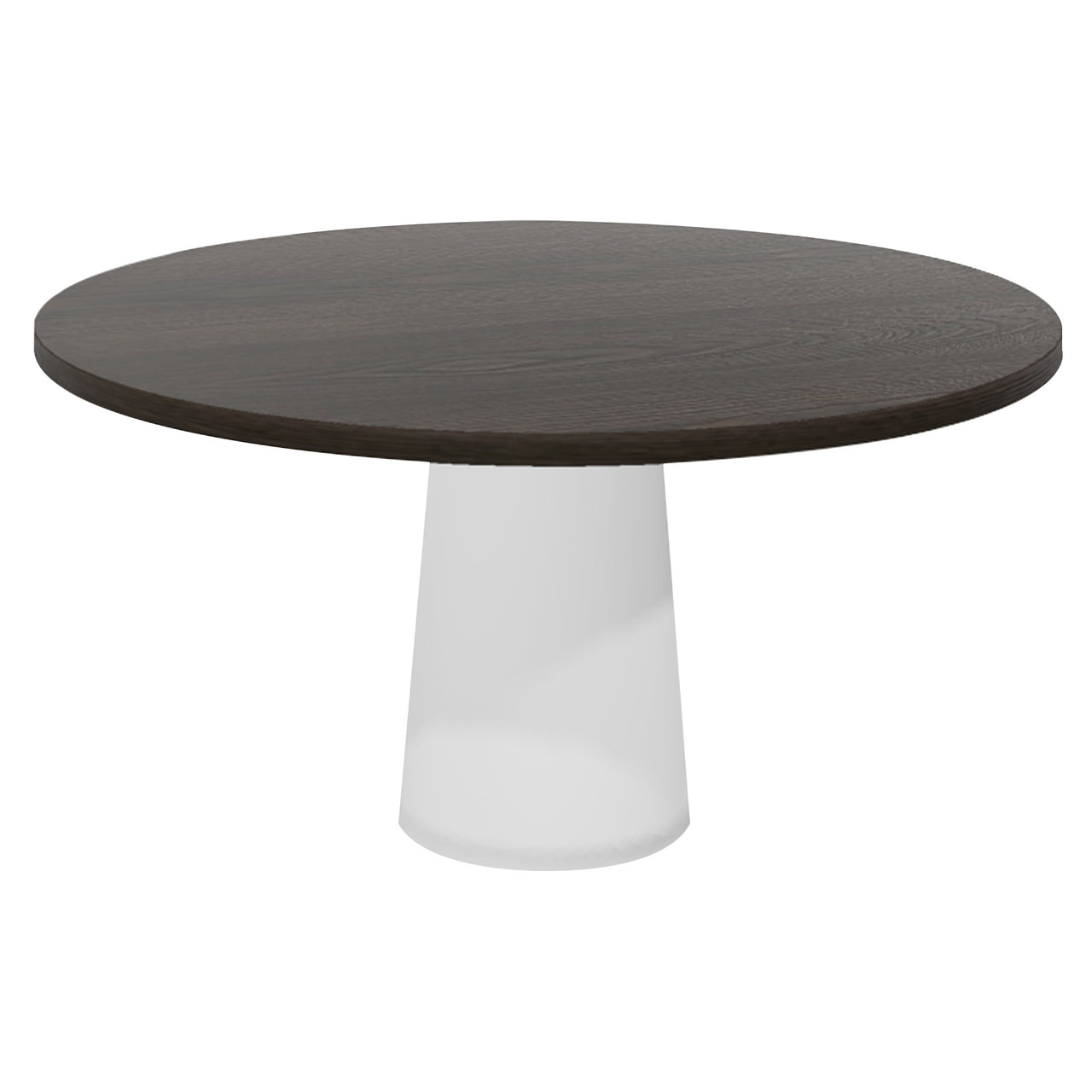 Container Round Table: Large + Cable Feed + Grey Stained + White