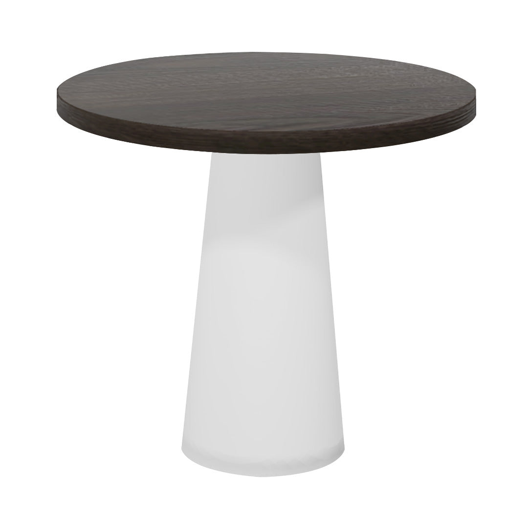 Container Round Table: Extra Small + Grey Stained + White