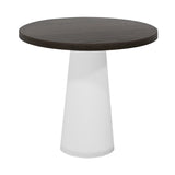 Container Round Table: Extra Small + Grey Stained + White