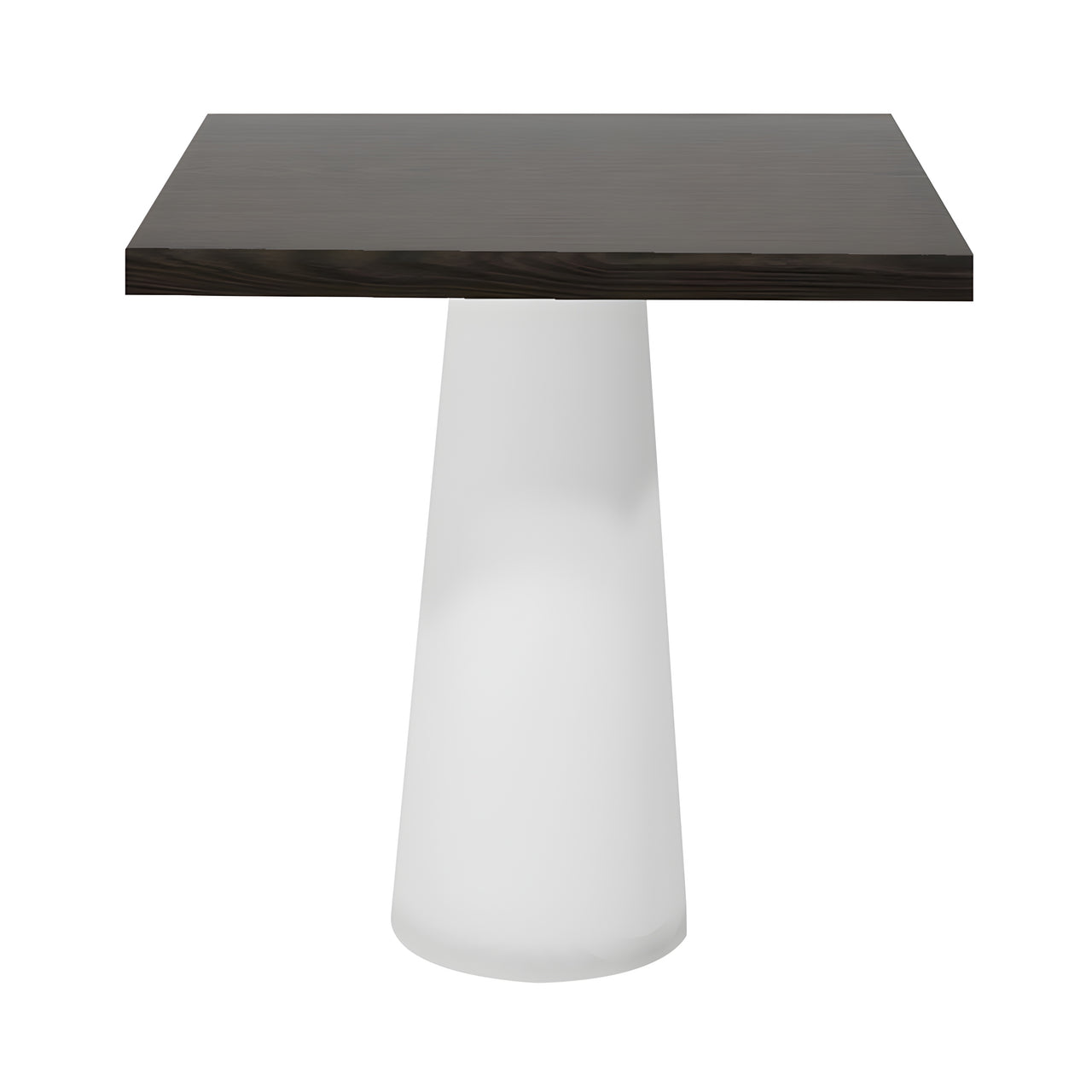 Container Square Table: Small + Grey Stained + White