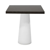 Container Square Table: Small + Grey Stained + White
