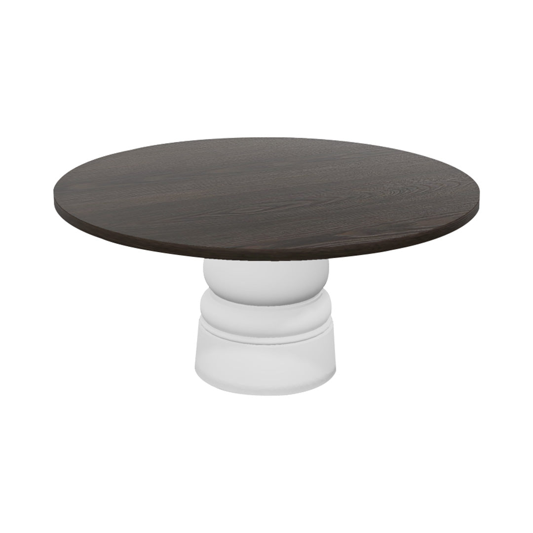 Container Round Table: XXL + New Antiques + Grey stained + White