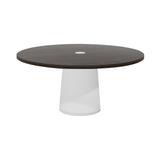 Container Round Table: Extra Large + Grey Stained with Hole + White