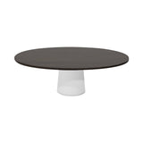 Container Oval Table: Small + Grey Stained + White
