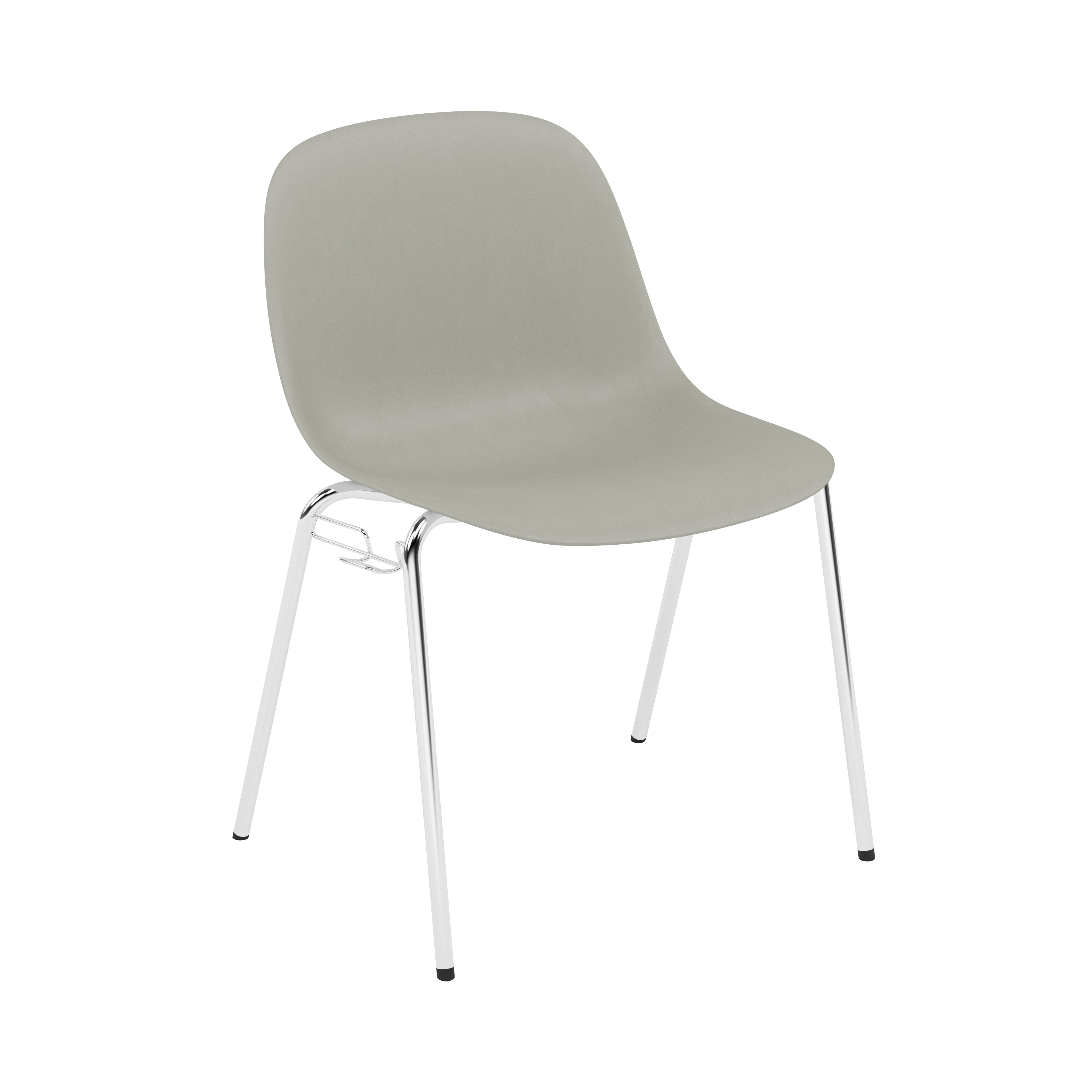 Fiber Side Chair: A-Base with Linking Device + Felt Glides + Grey