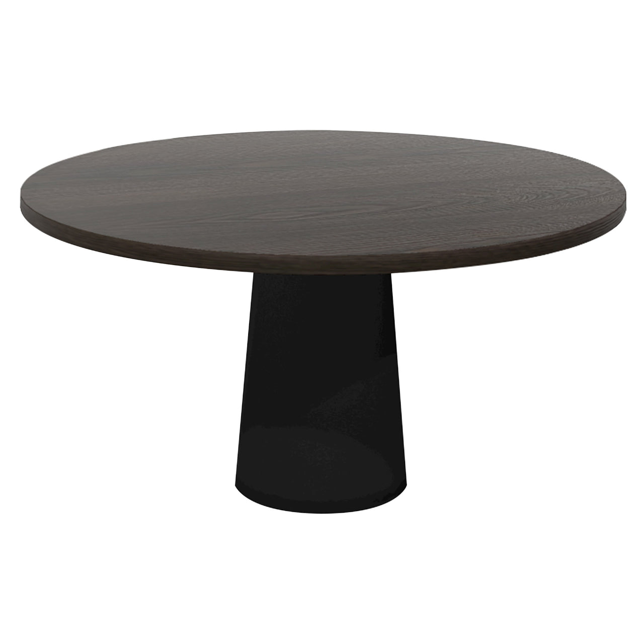Container Round Table: Large + Cable Feed + Grey Stained + Black