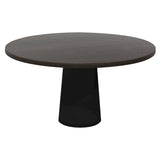 Container Round Table: Large + Cable Feed + Grey Stained + Black