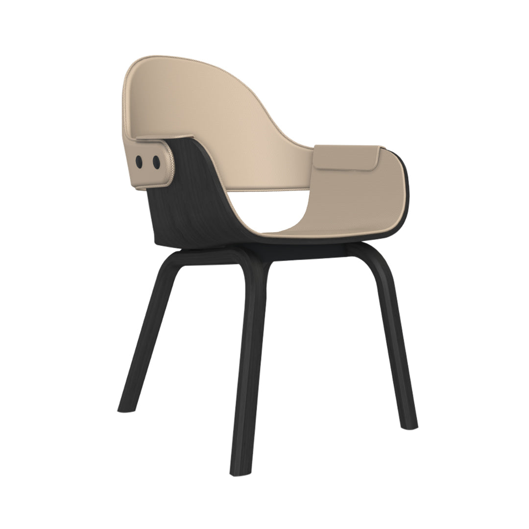 Showtime Nude Chair: Full Upholstered + Ash Stained Black + Ash Stained Black