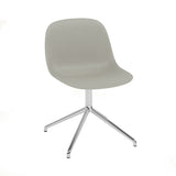 Fiber Side Chair: Swivel Base with Return + Recycled Shell + Polished Aluminum + Grey