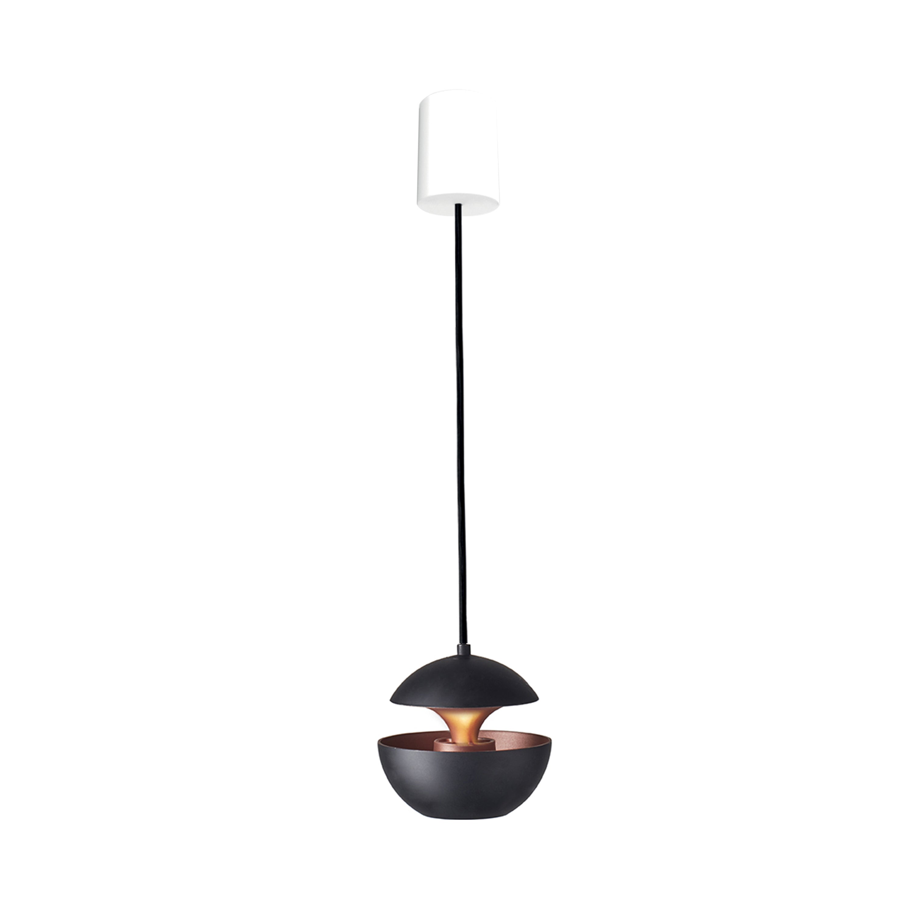 Here Comes The Sun Mini Pendant Lamp: Black + Copper