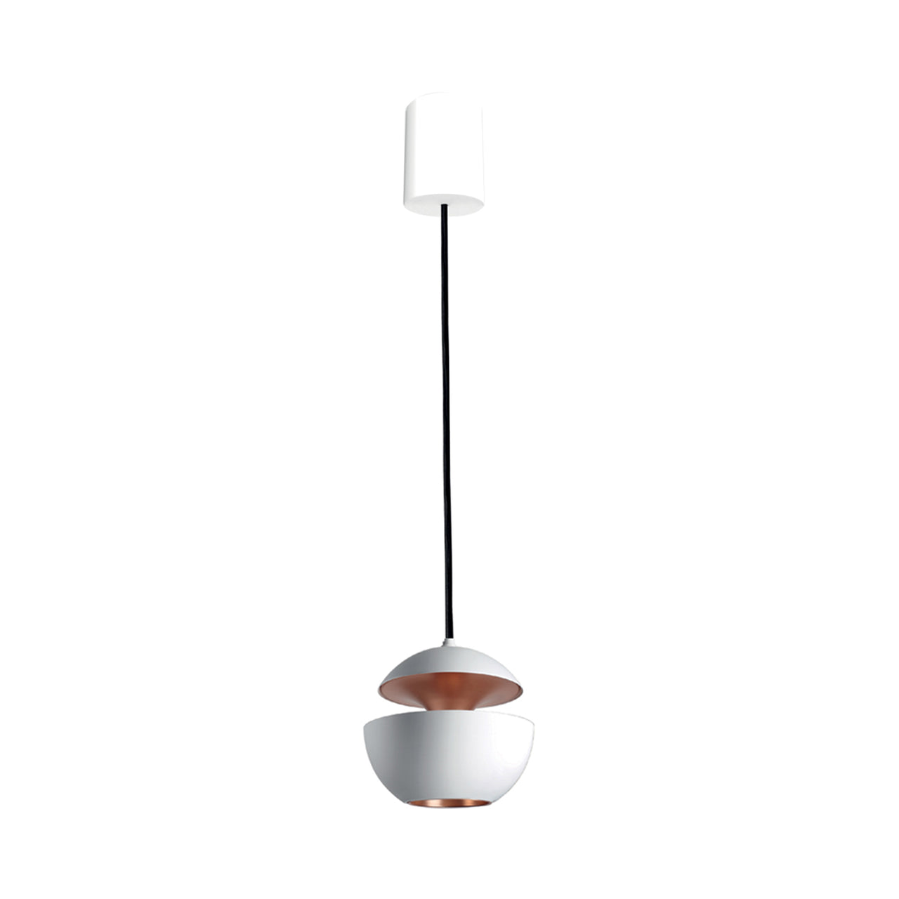 Here Comes The Sun Mini Pendant Lamp: White + Copper