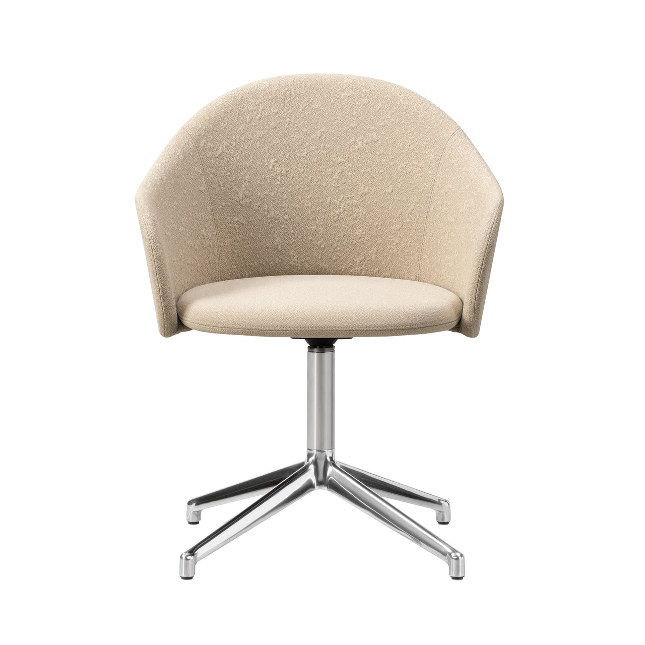 Gomo Armchair: 4 Point Swivel Base + Polished Aluminum