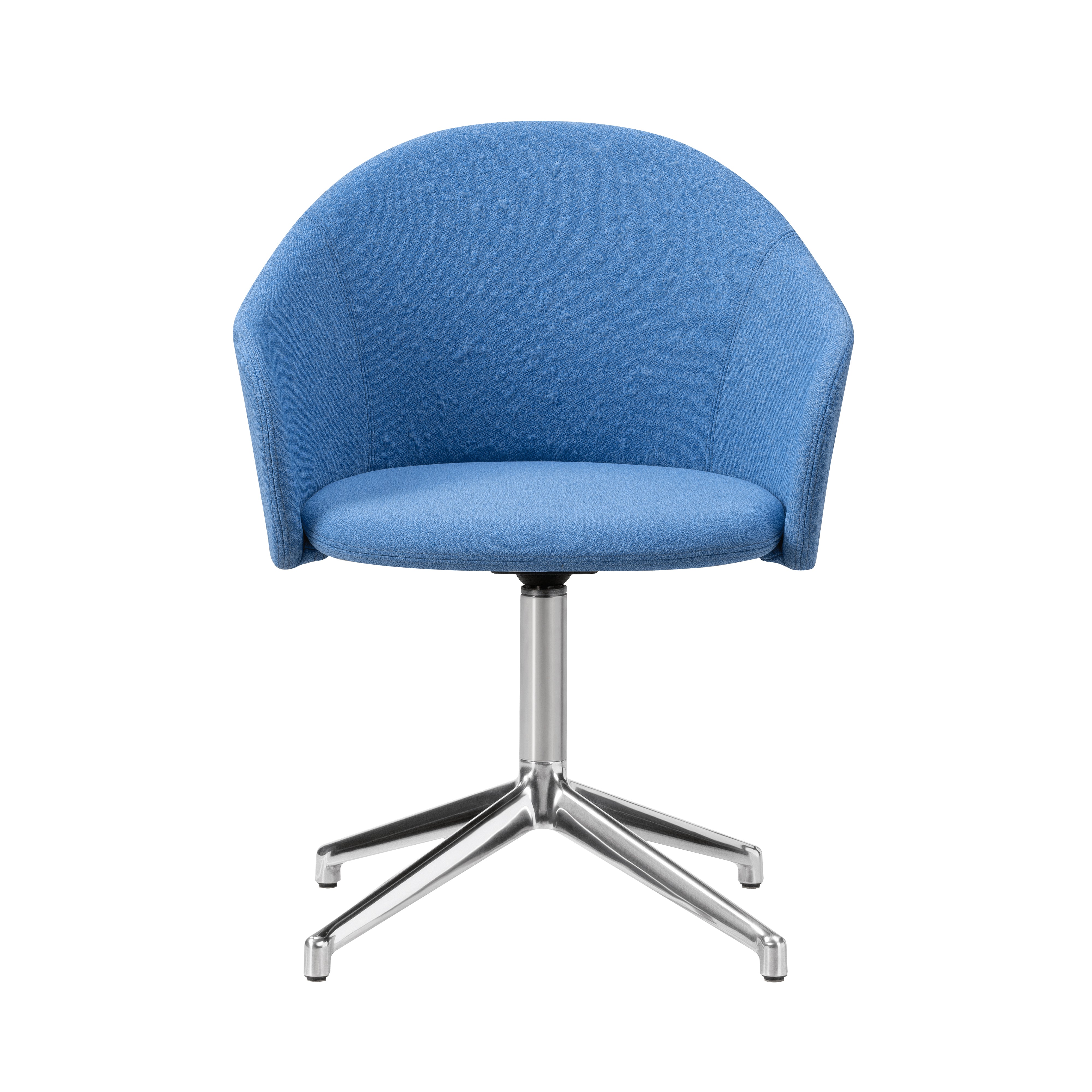 Gomo Armchair: 4 Point Swivel Base + Polished Aluminum