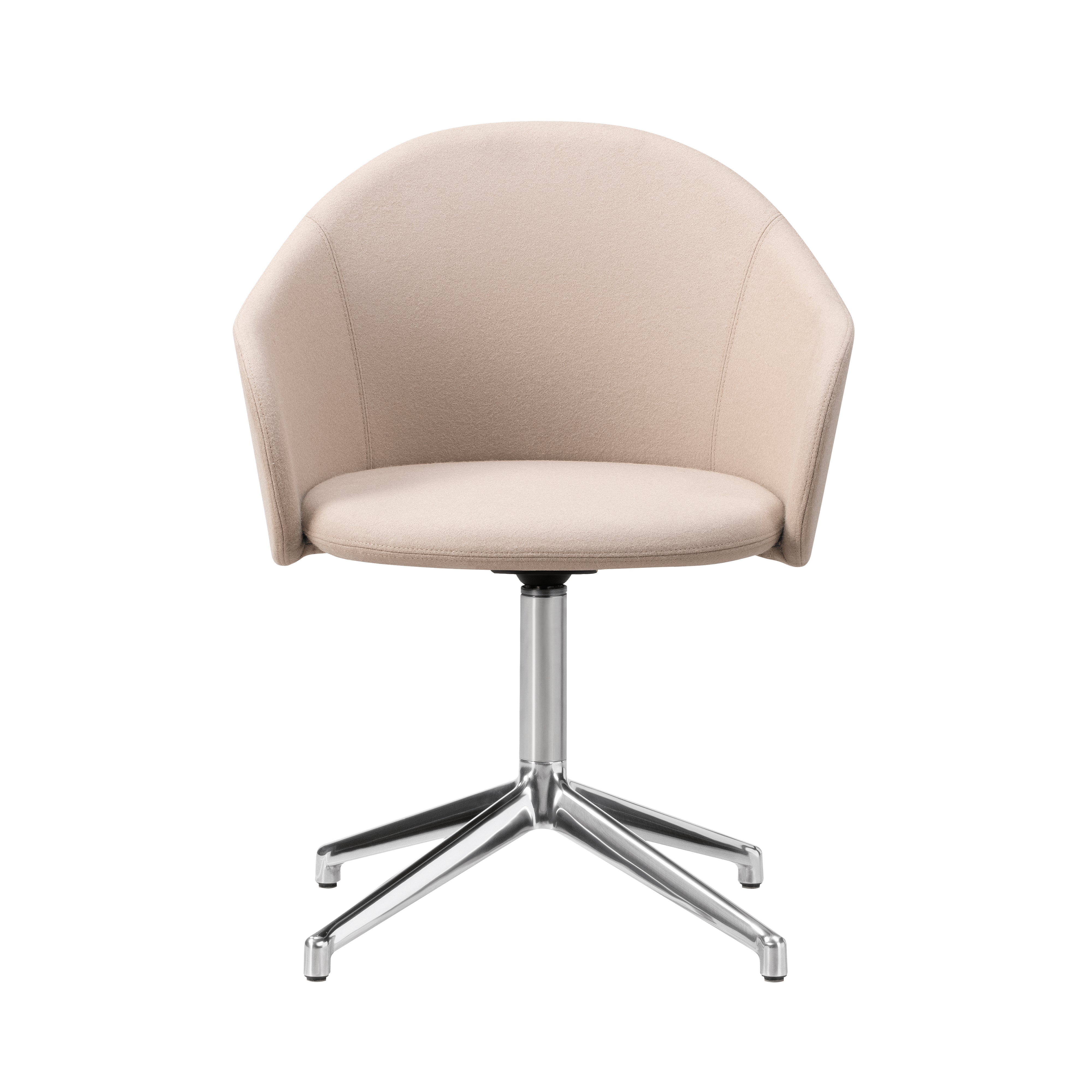 Gomo Armchair: 4 Point Swivel Base + Polished Aluminum