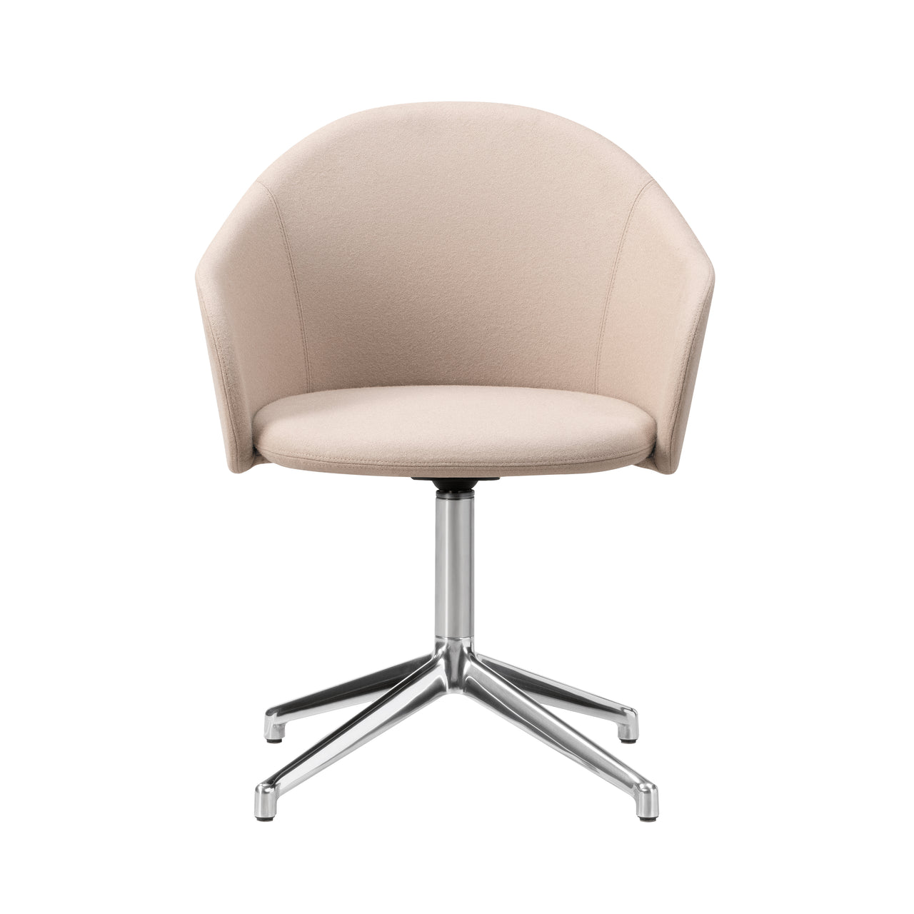 Gomo Armchair: 4 Point Swivel Base + Polished Aluminum