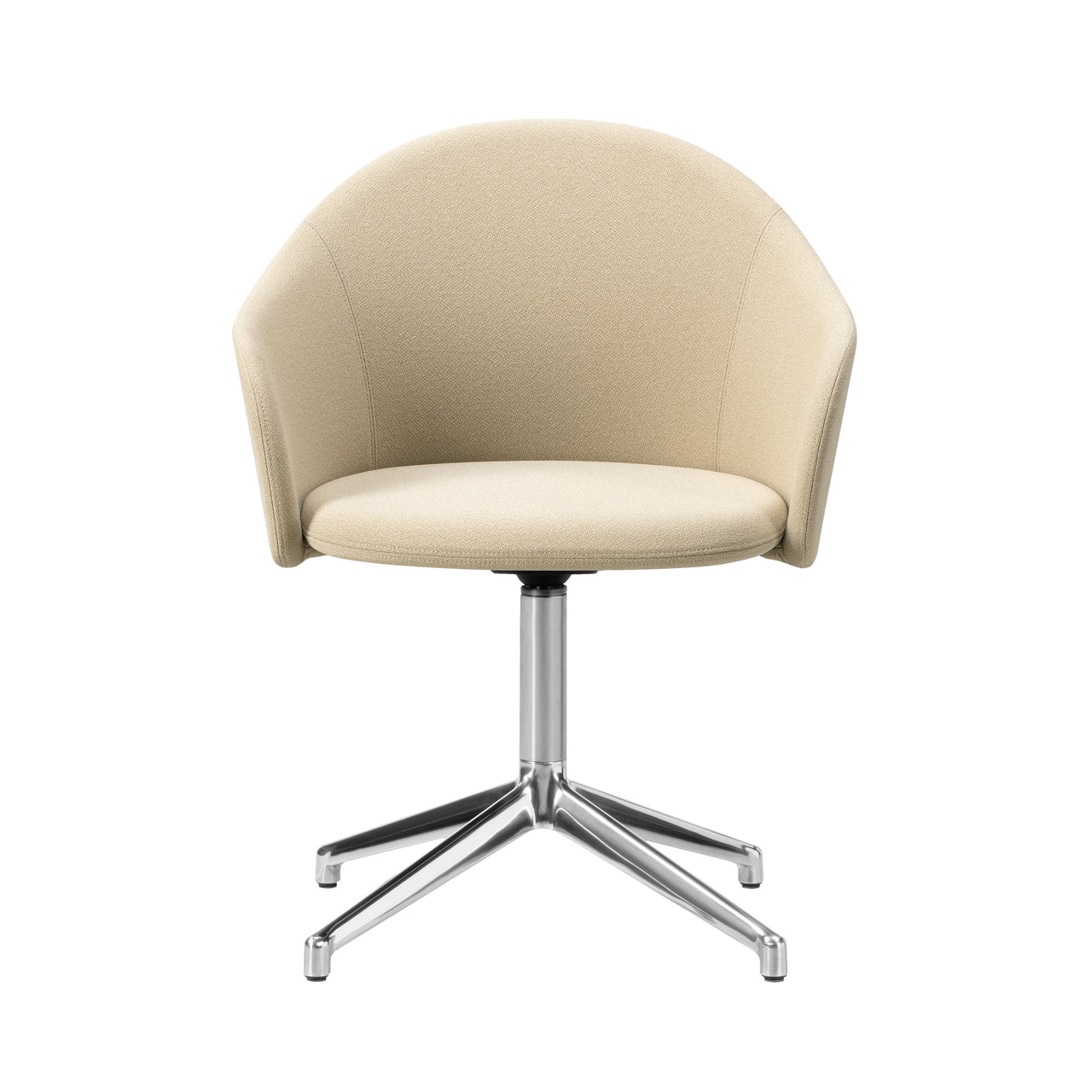 Gomo Armchair: 4 Point Swivel Base + Polished Aluminum