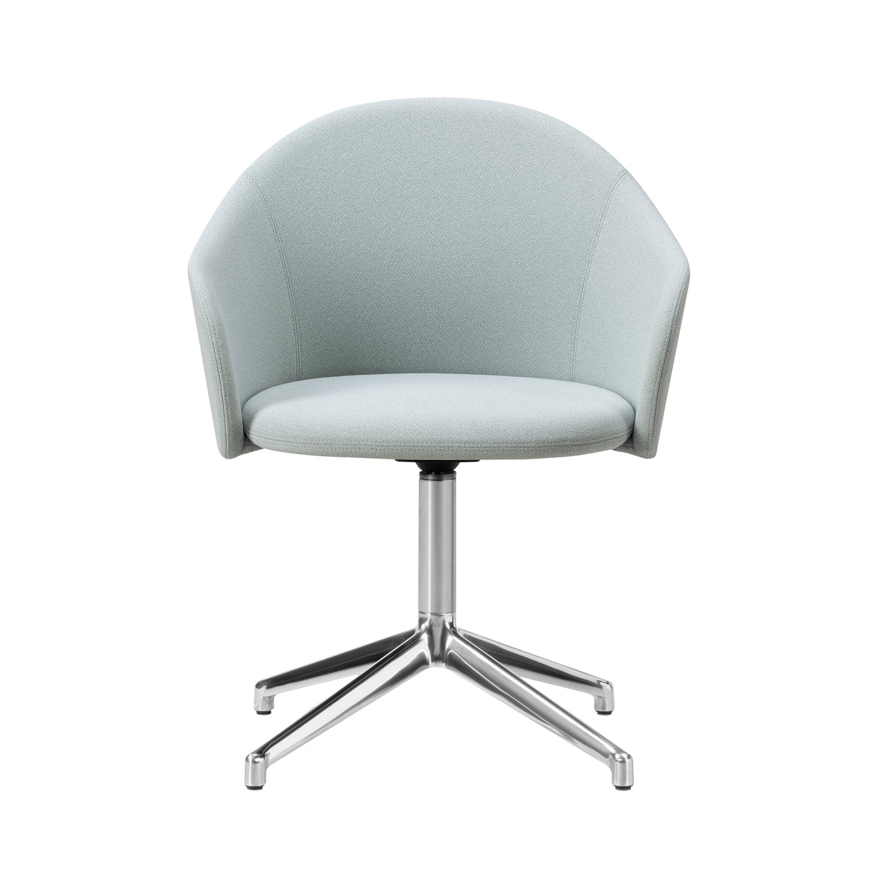 Gomo Armchair: 4 Point Swivel Base + Polished Aluminum