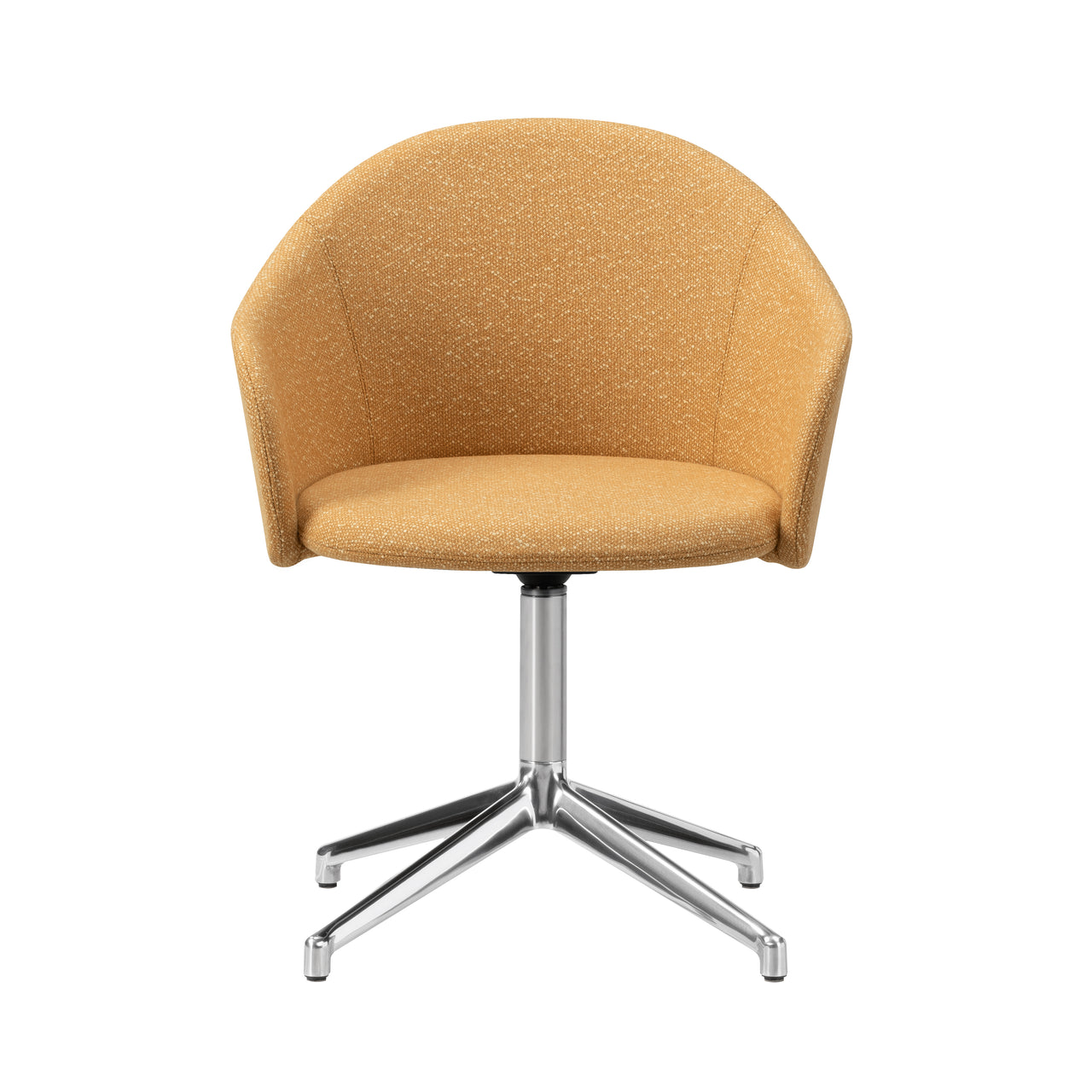 Gomo Armchair: 4 Point Swivel Base + Polished Aluminum