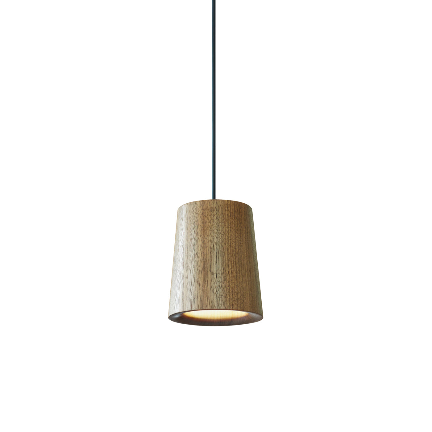 Solid Pendant: 1 + Cone + Walnut + Black