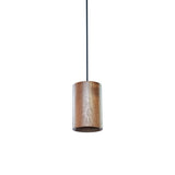 Solid Pendant: 1 + Cylinder + Walnut + Black
