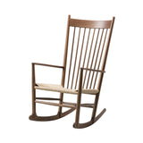 Wegner J16 Rocking Chair: Natural + Lacquered Walnut