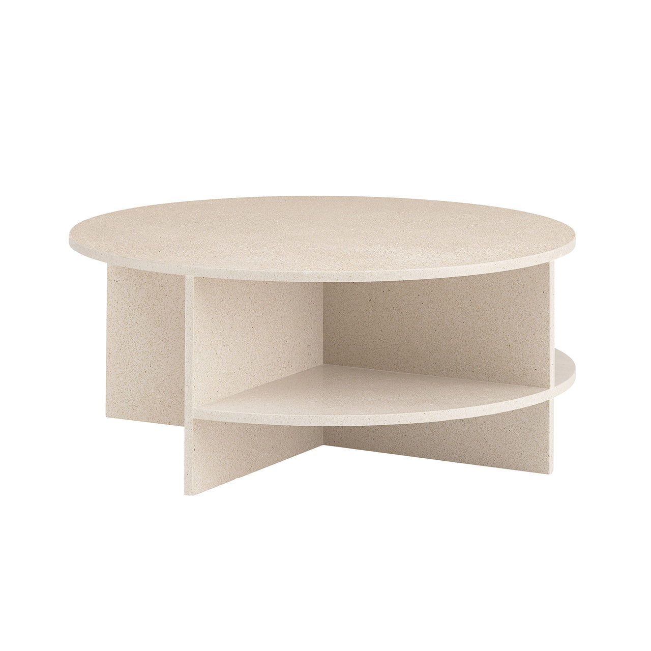 Halves Coffee Table: Light Taupe Terrazzo