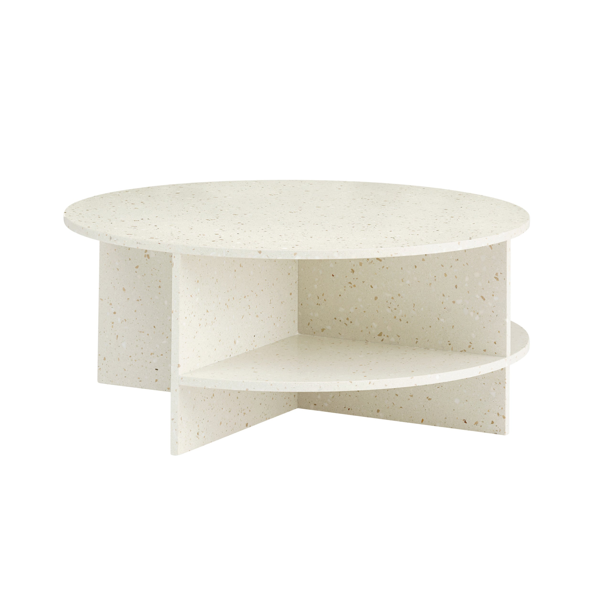 Halves Coffee Table: Off-White Terrazzo