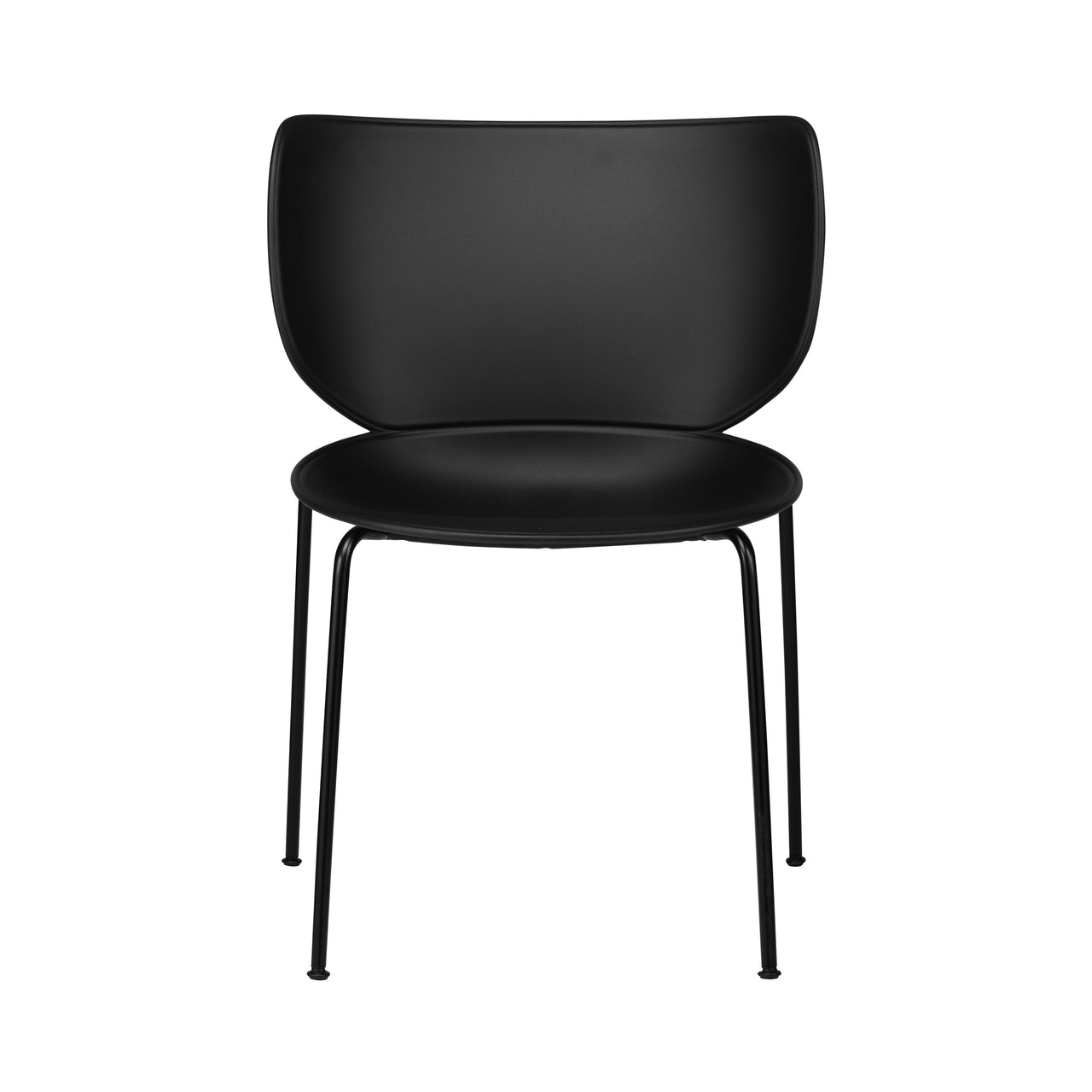 Hana Stacking Chair: Set + 2 + Black + Black