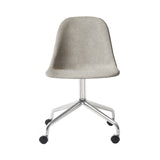 Harbour Swivel Side Chair with Casters: Upholstered + Polished Aluminum