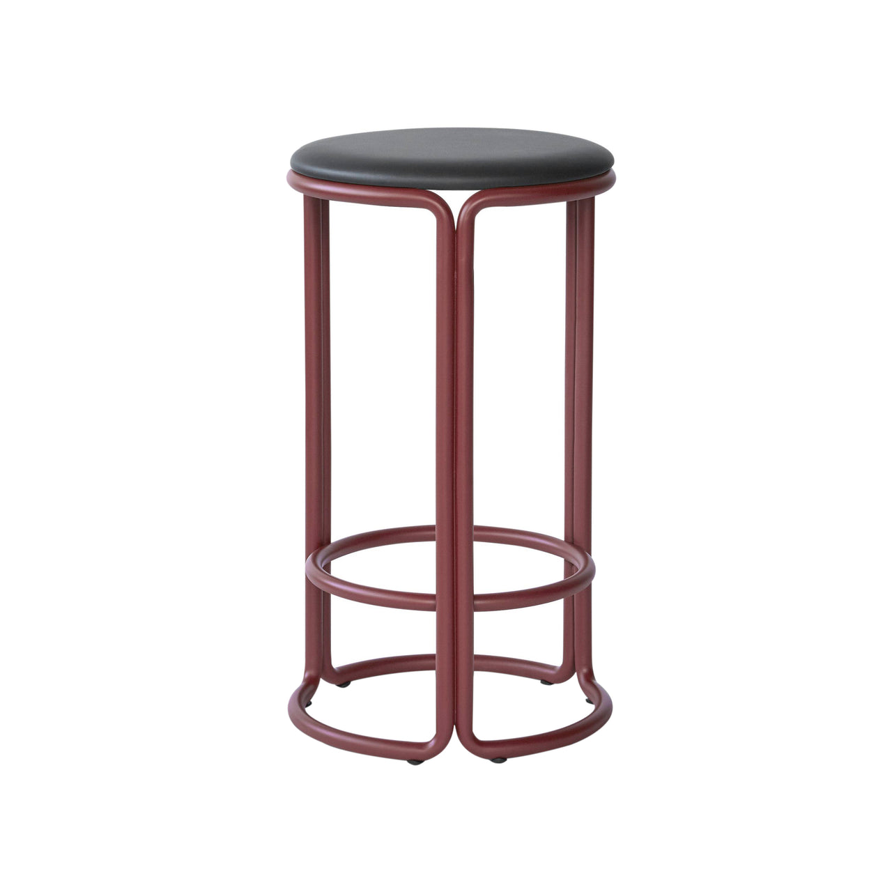 Hardie Bar + Counter Stool: Upholstered + Counter + Basque Red