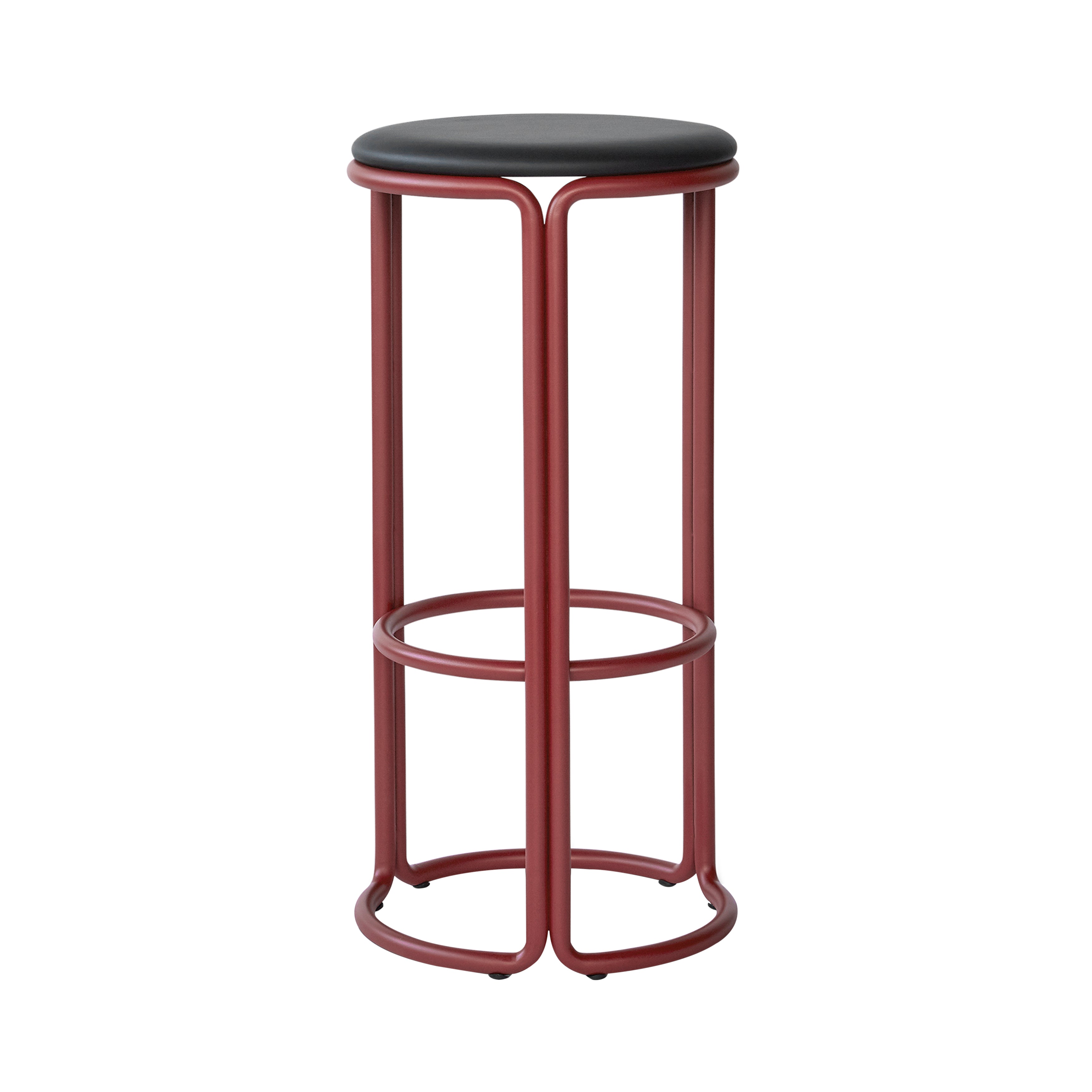 Hardie Bar + Counter Stool: Upholstered + Bar + Basque Red