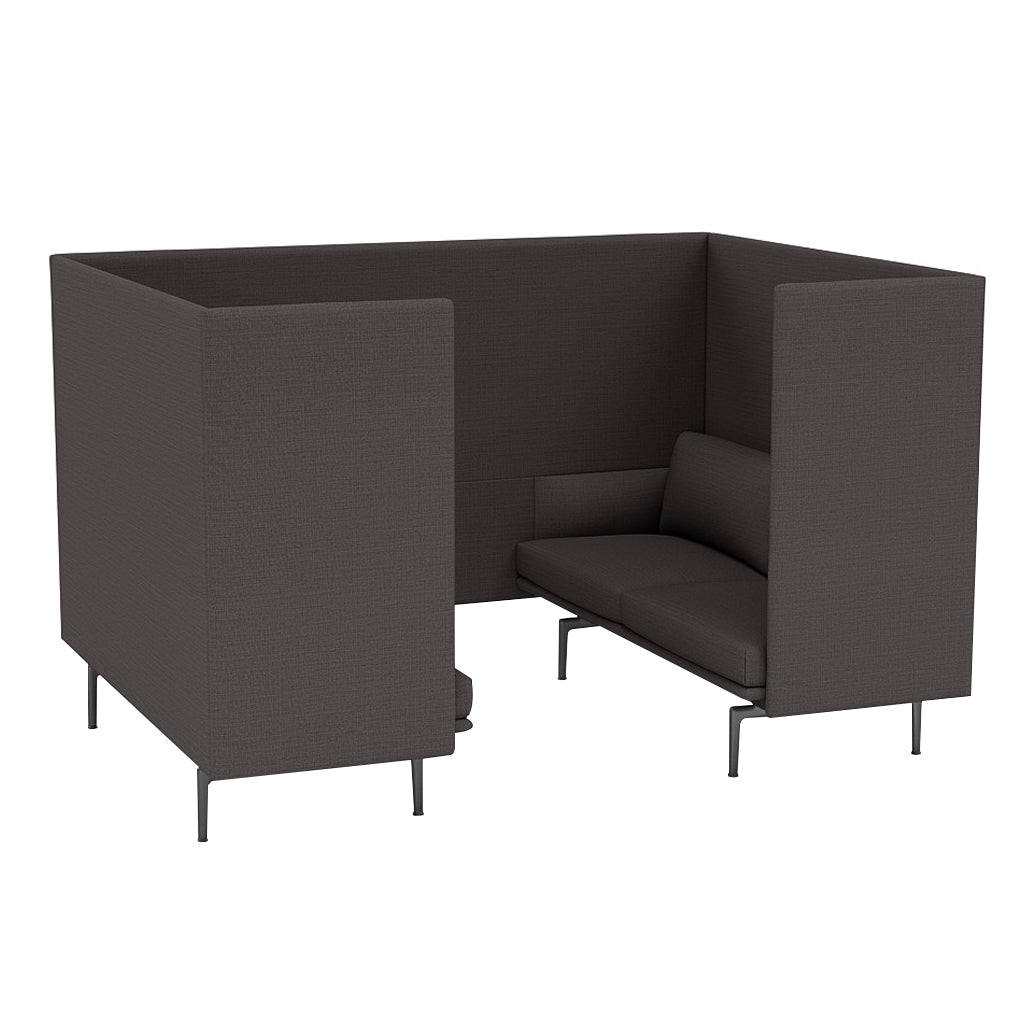 Outline Highback Cabin 2-Seater: Small + High + Without Table + Black