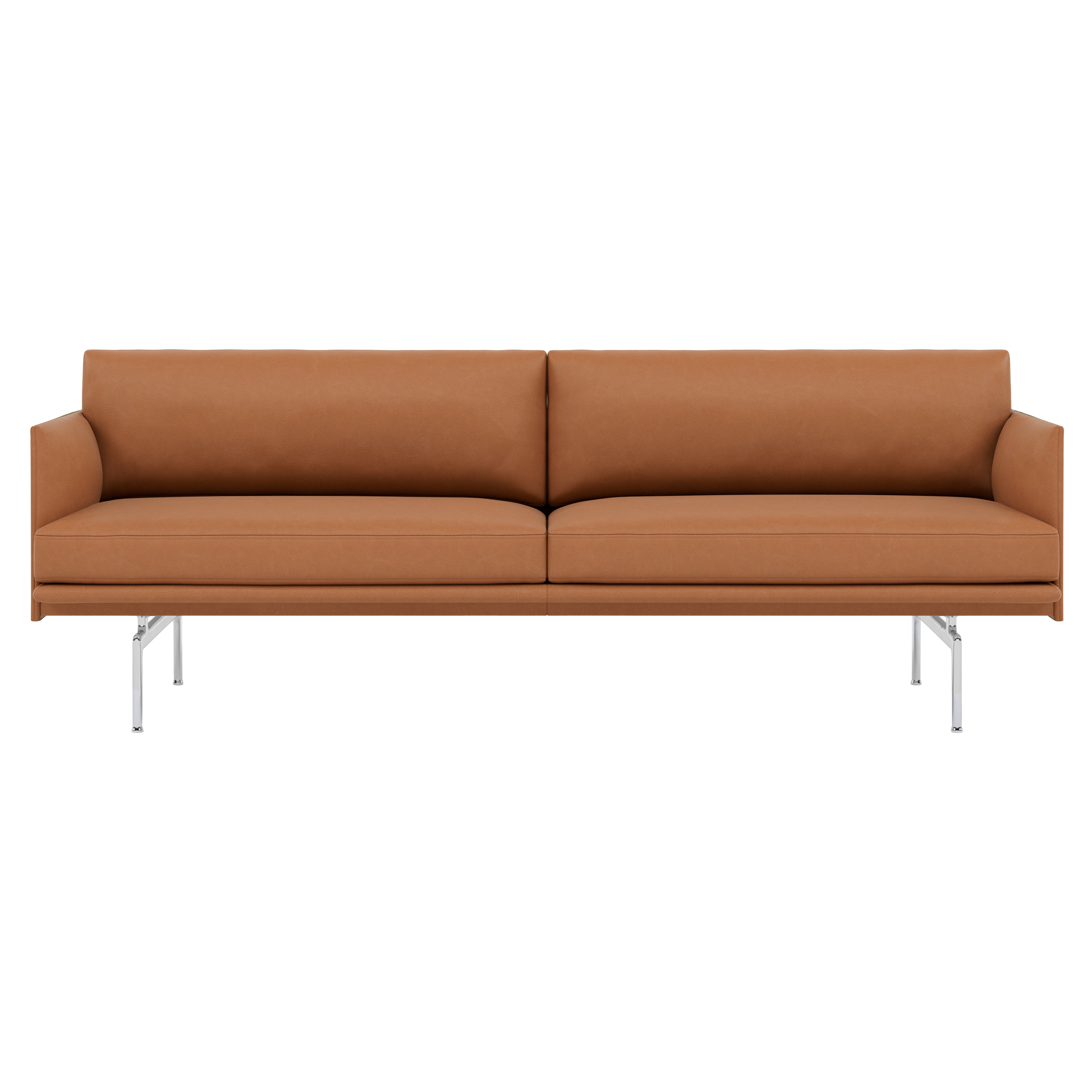 Outline Studio Sofa: Polished Aluminum + High + Large - 86.6