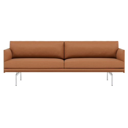 Outline Studio Sofa: Polished Aluminum + Large - 86.6
