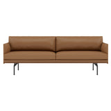 Outline Studio Sofa: Black + High + Large - 86.6