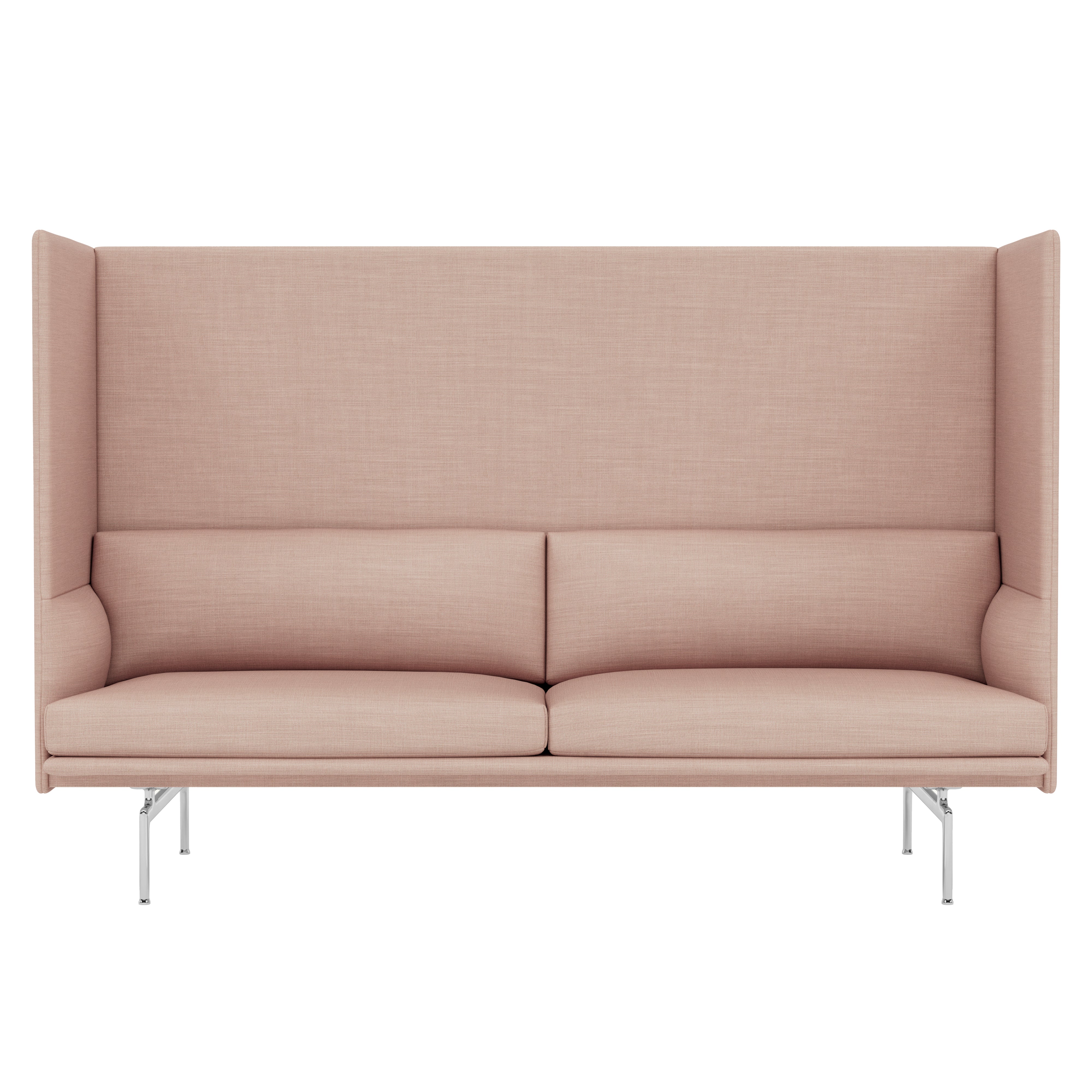 Outline Highback 3-Seater Sofa: Large + High + Polished Aluminum