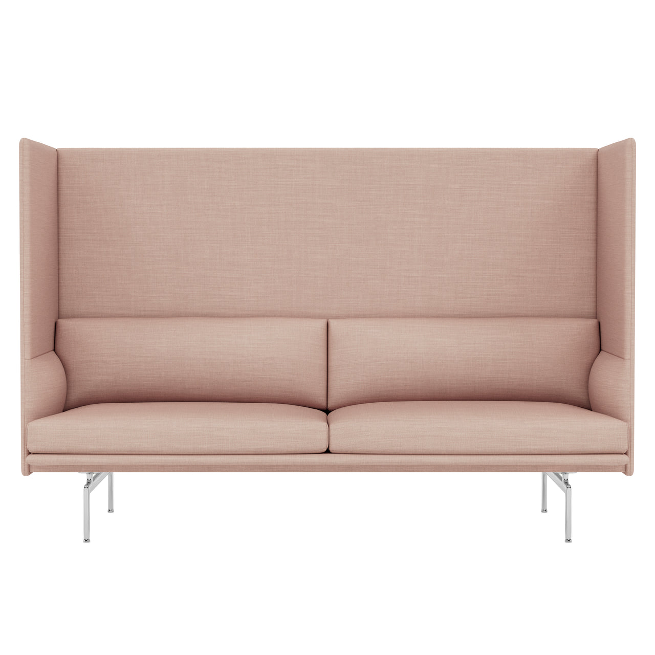 Outline Highback 3-Seater Sofa: Large + High + Polished Aluminum