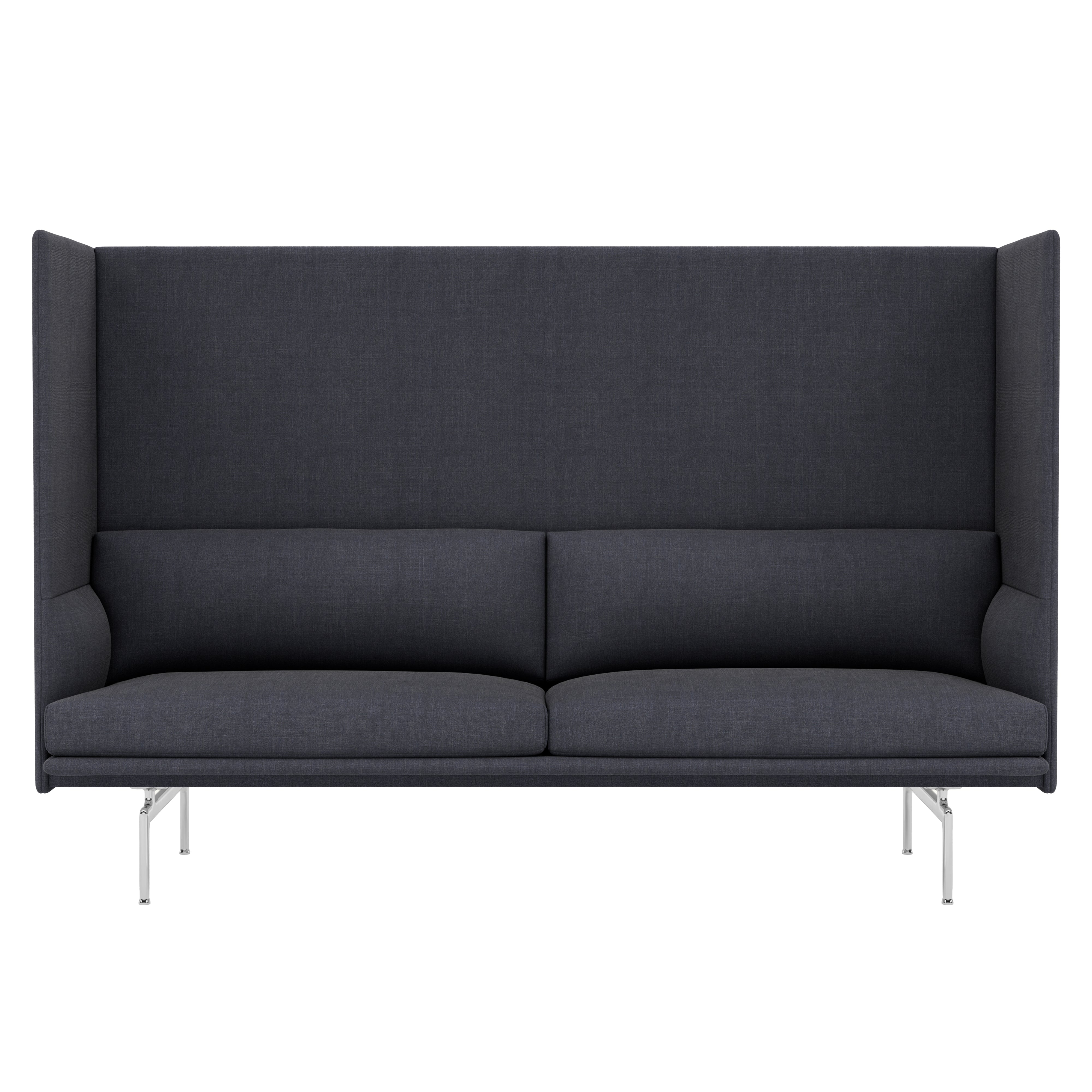 Outline Highback 3-Seater Sofa: Large + High + Polished Aluminum