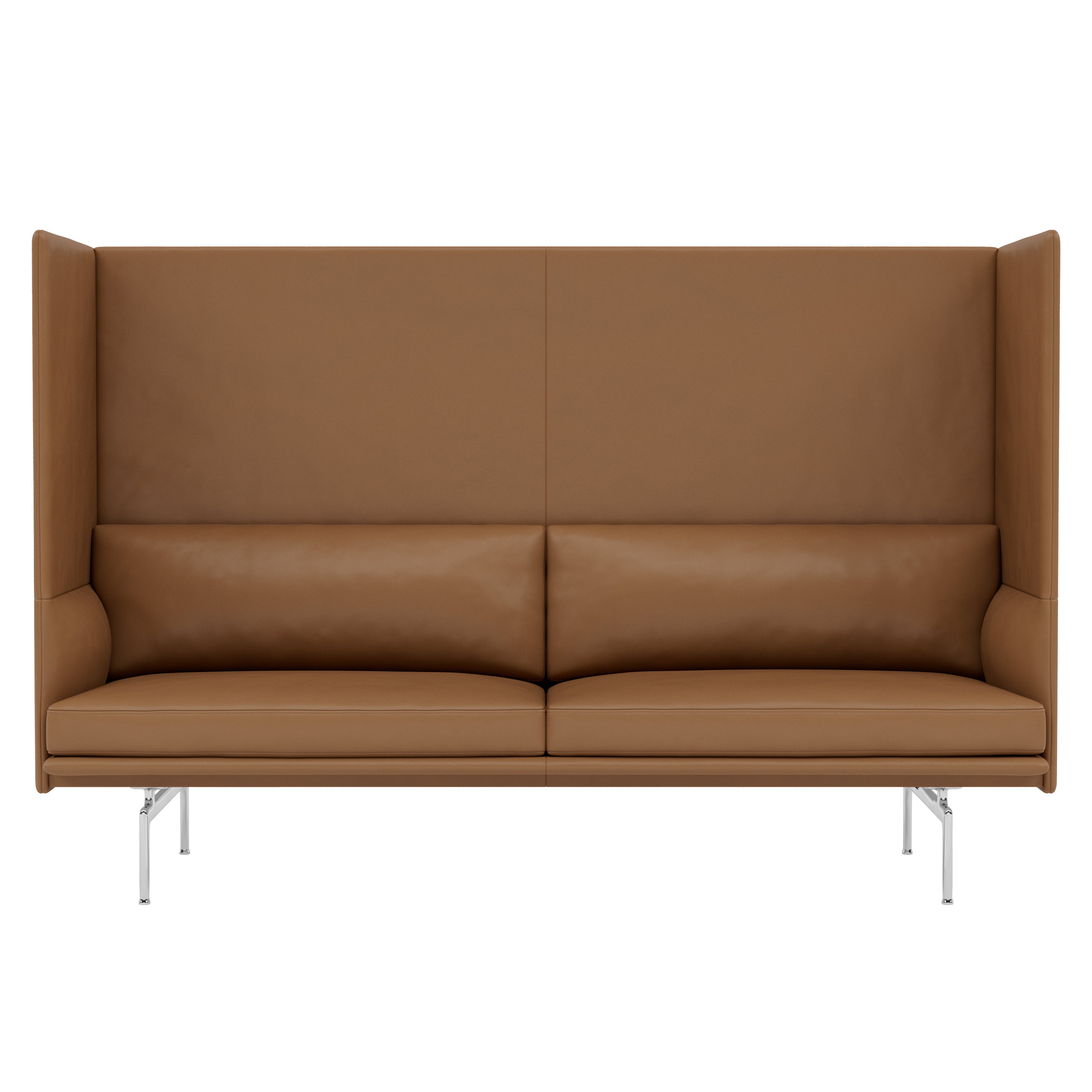 Outline Highback 3-Seater Sofa: Large + High + Polished Aluminum