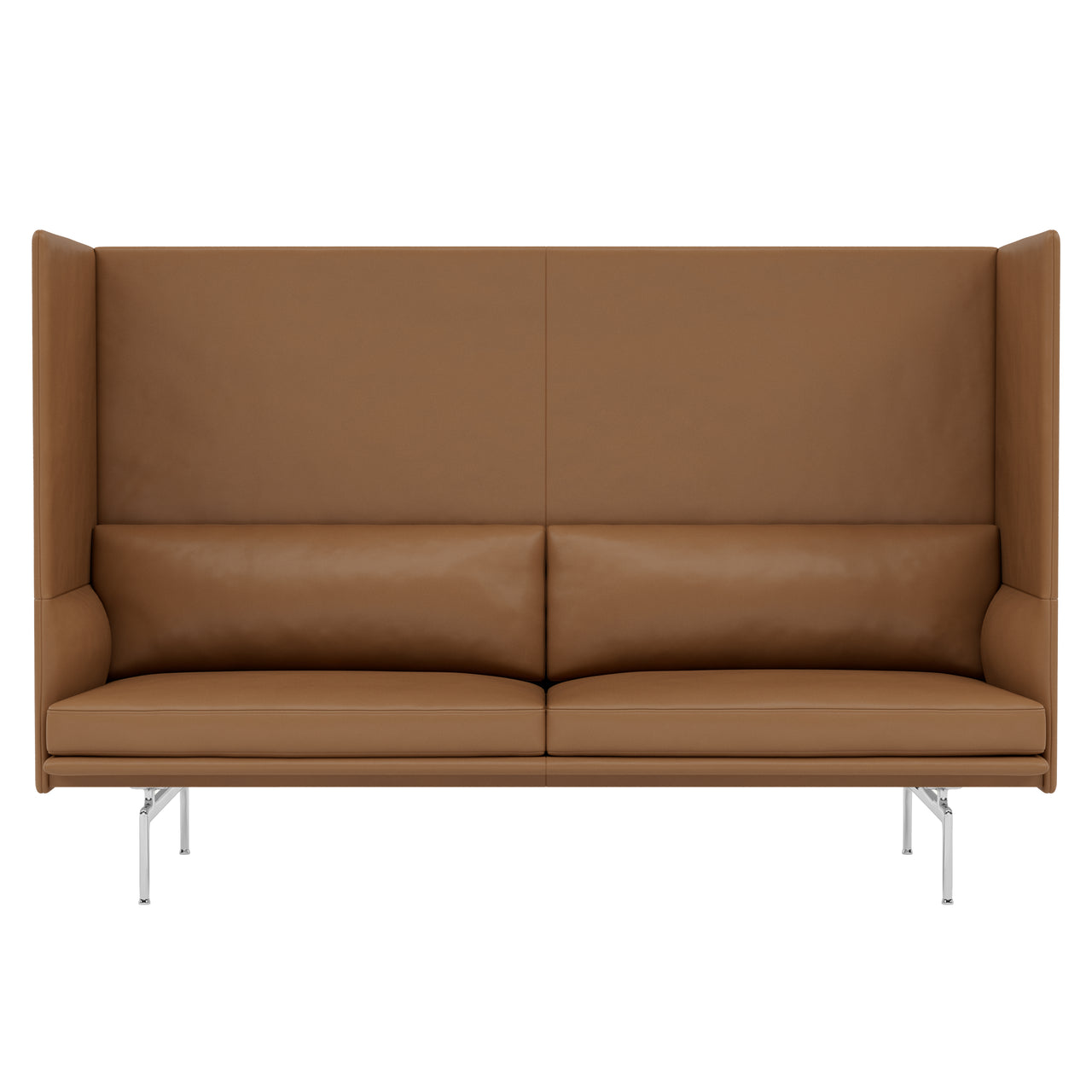 Outline Highback 3-Seater Sofa: Large + High + Polished Aluminum