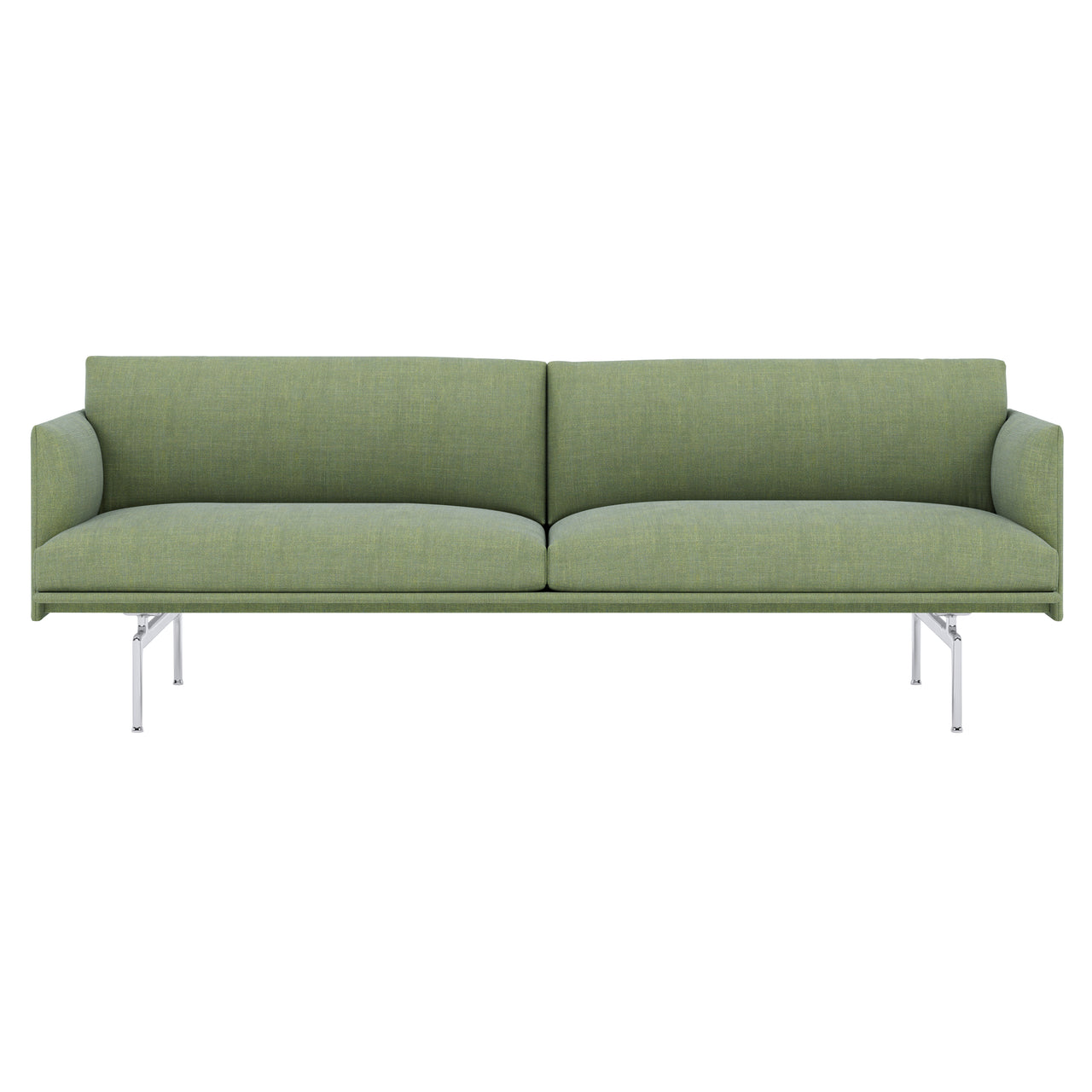 Outline Studio Sofa: Polished Aluminum + High + Large - 86.6