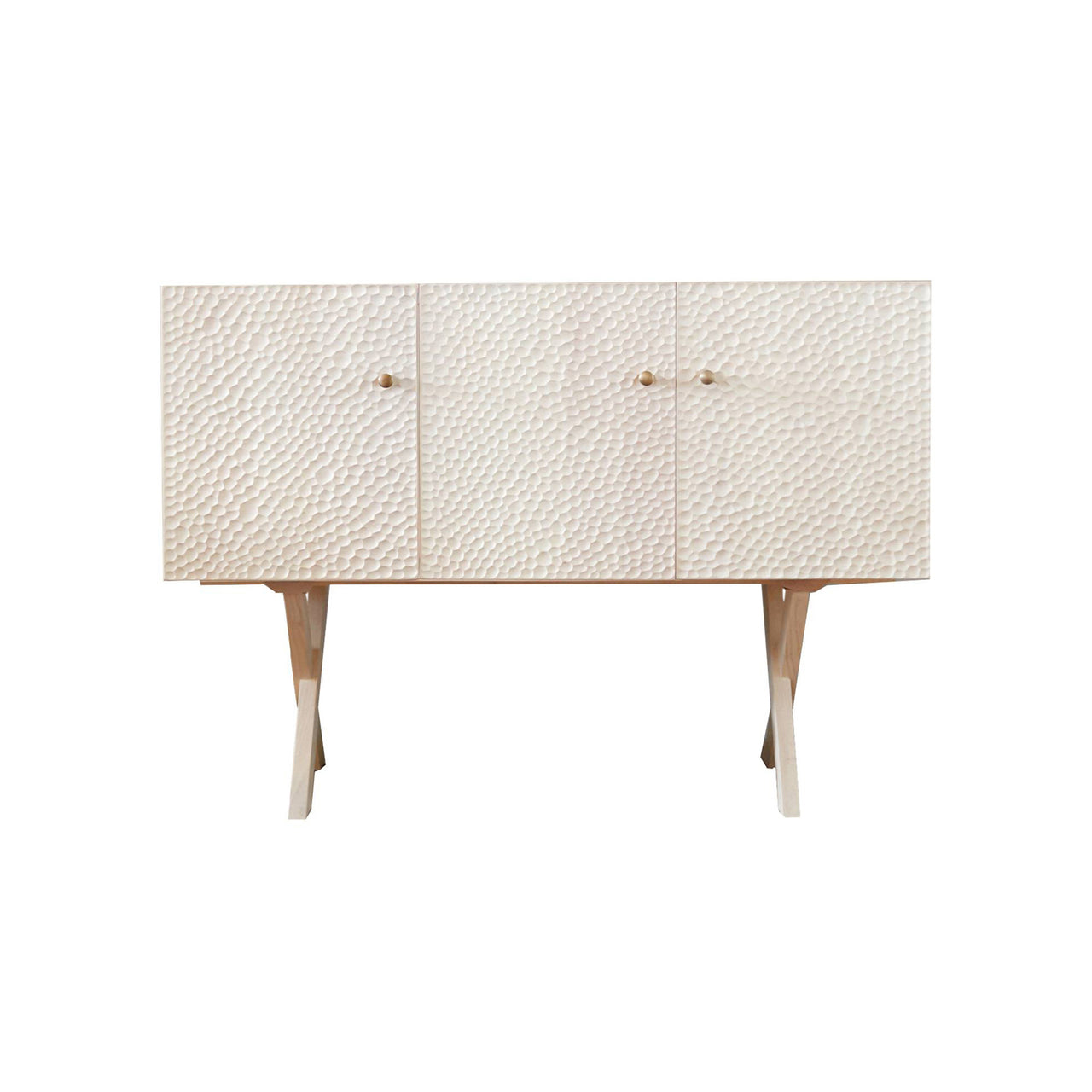 Touch Sideboard: Wooden Legs + 3 + High + White Oiled Maple