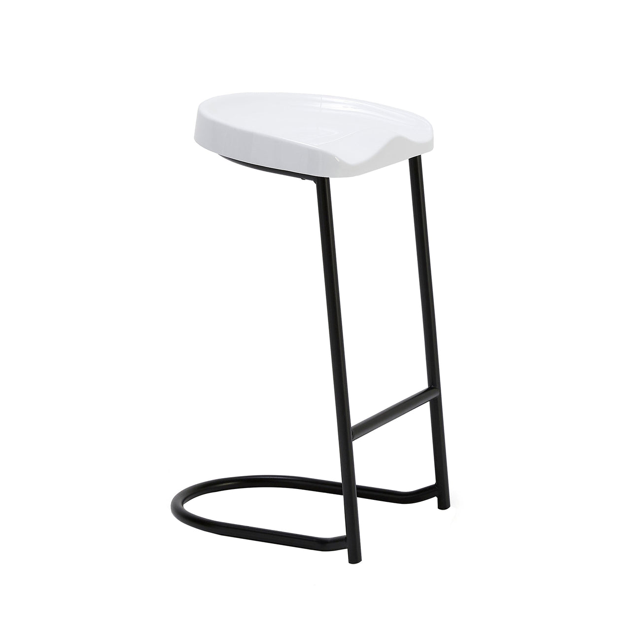 Heidi Stool: Stacking + High + White + Black