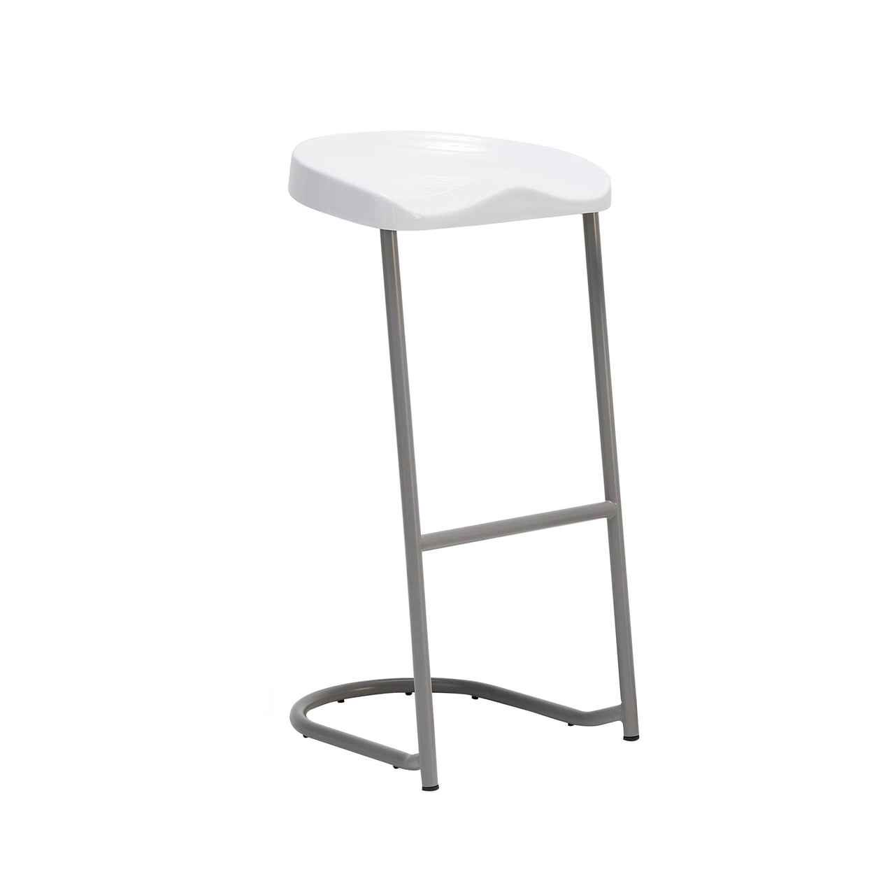 Heidi Stool: Stacking + High + White + Grey