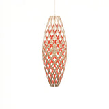 Hinaki Pendant Light: Medium + Bamboo + Red + White