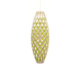 Hinaki Pendant Light: Medium + Bamboo + Lime + White