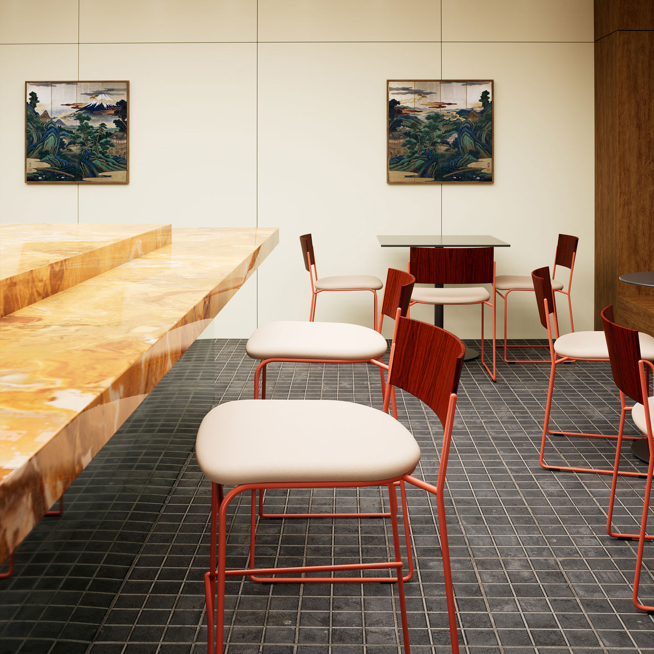 Hinoki Bar + Counter Stool: LS