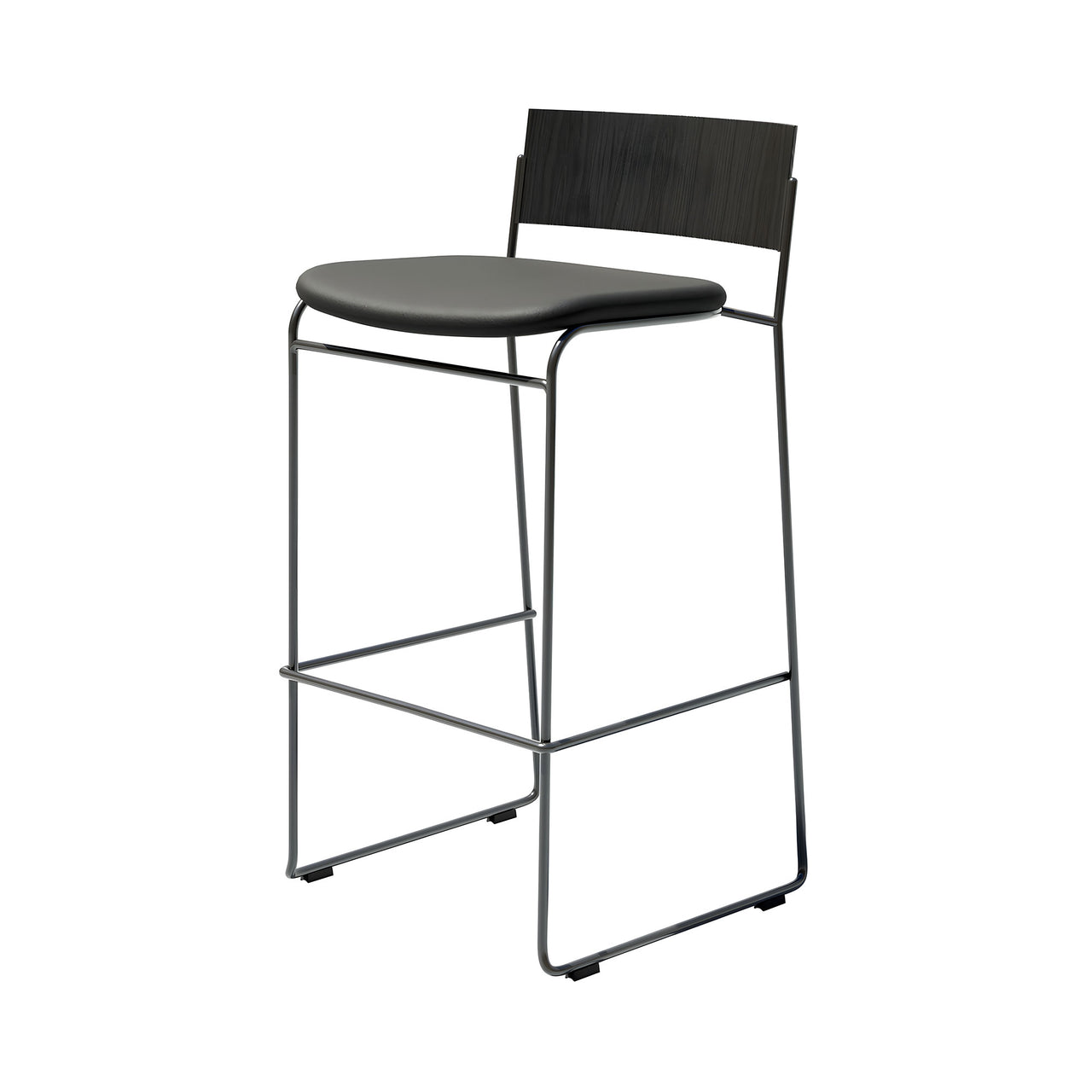 Hinoki Bar + Counter Stool: Bar + Black
