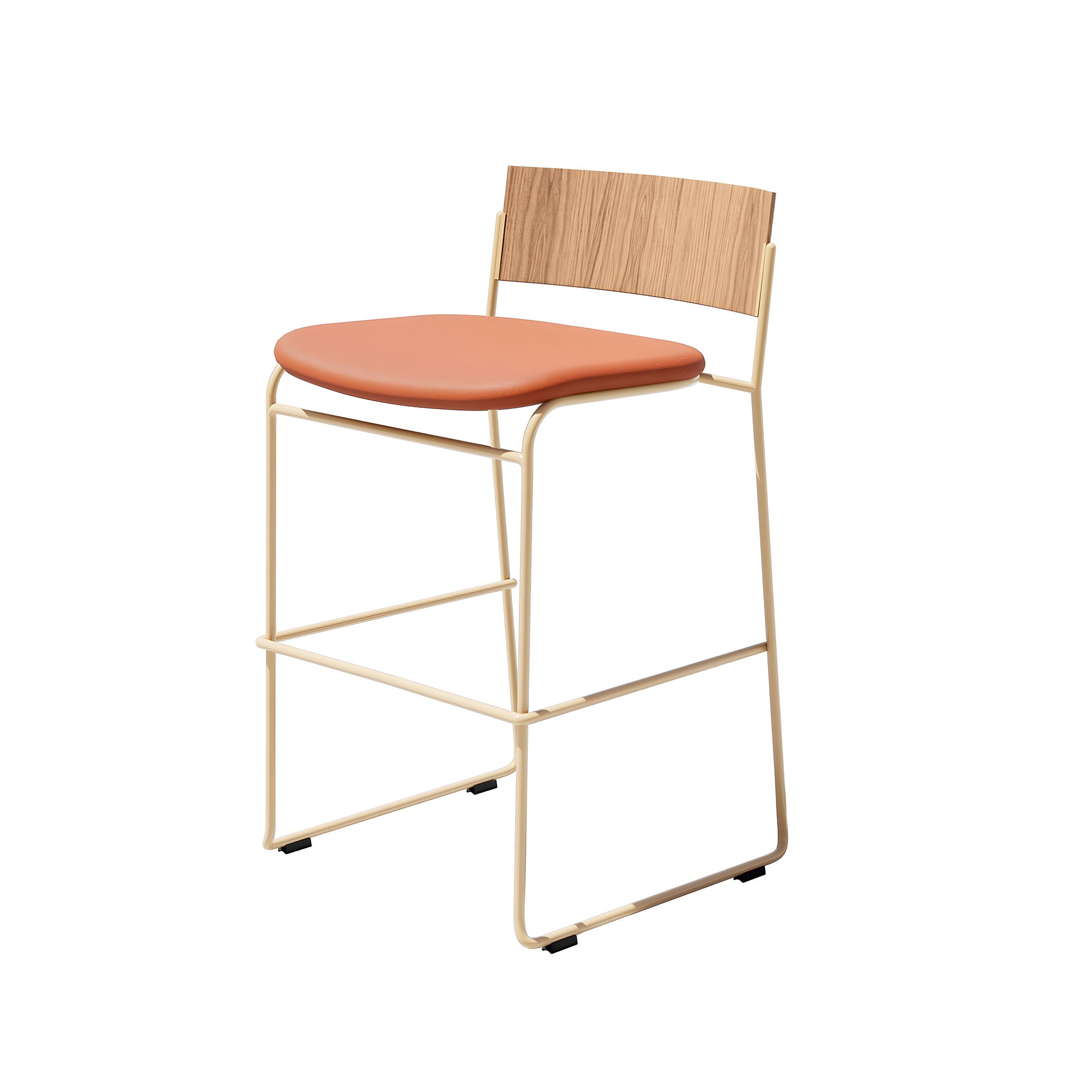 Hinoki Bar + Counter Stool: Counter + Tan + Natural