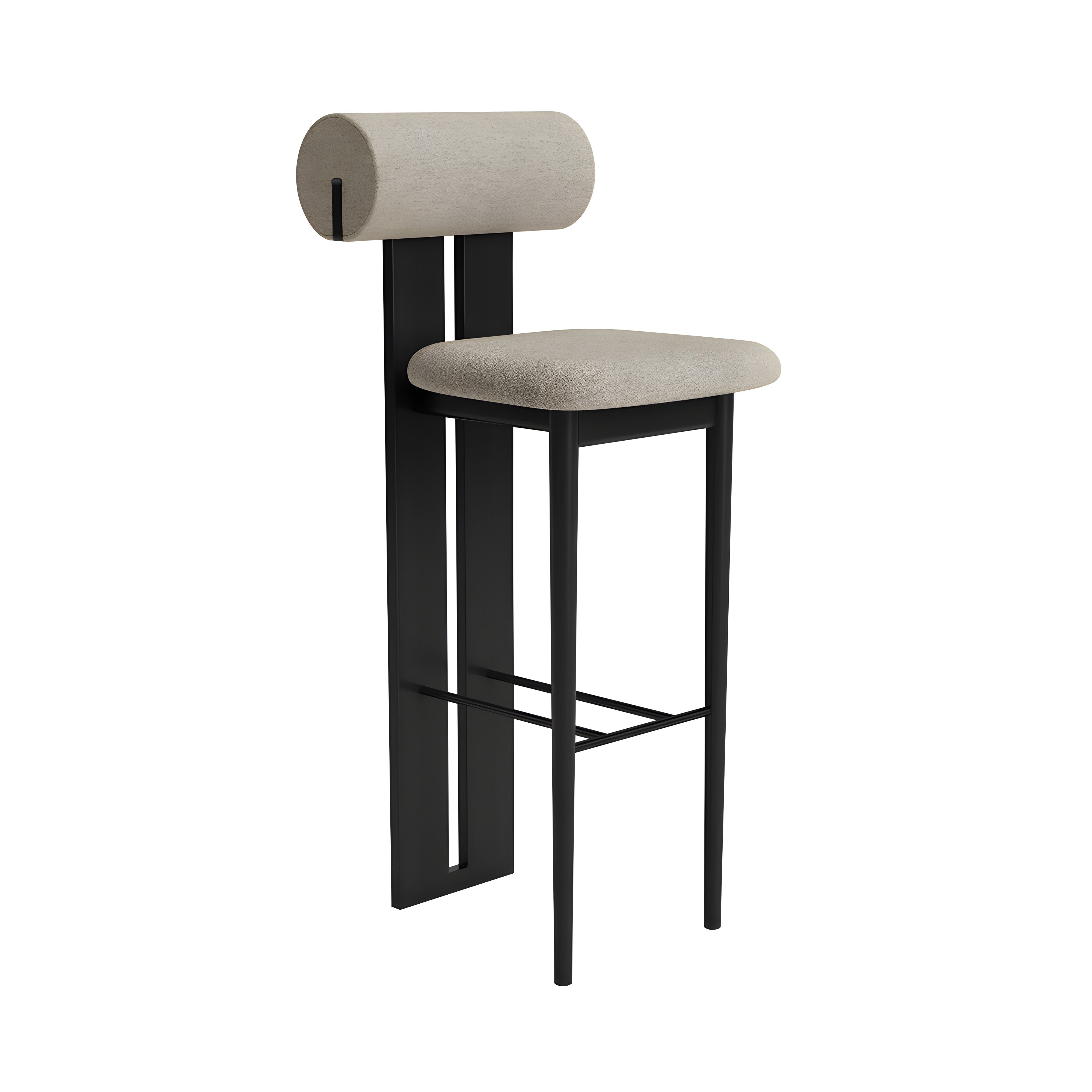 Hippo Bar + Counter Chair: Full Upholstered + Bar + Black Oak
